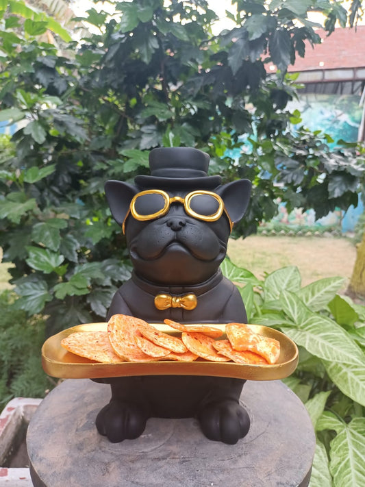 PC Home Decor | Dog platter, Black and Gold