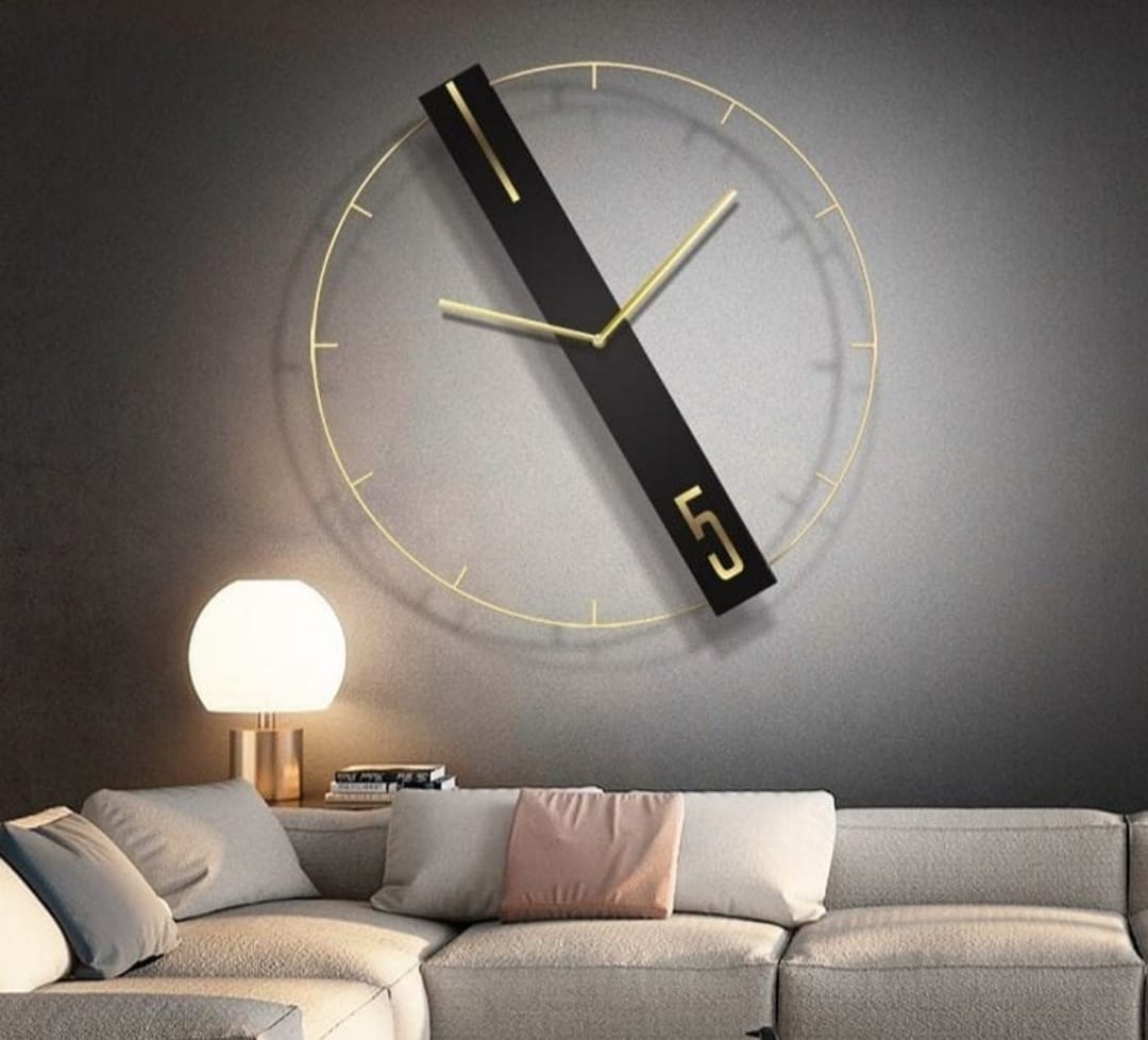 PC Home Decor| Unque Wall Clock Gold Back
