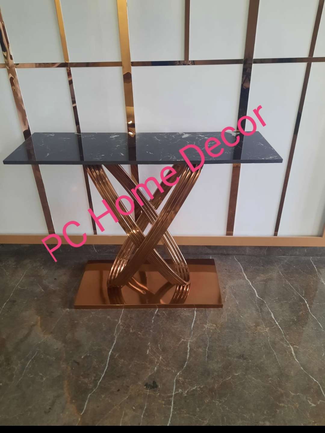 Stainless Steel X Shape Console Table
