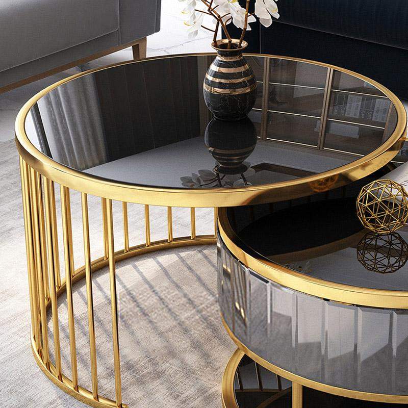 Round Black Gold Table