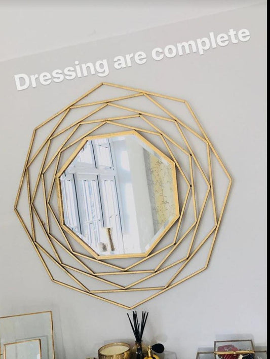 PC Home Decor | Medium Hexagon Mirror Wall Decor , Gold