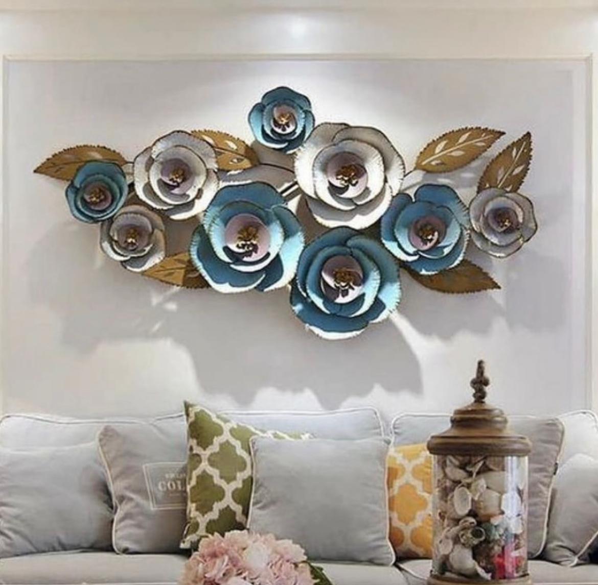 Multicolor Metal Flower Wall Art for Living room, Bed room, Restaurant, Hotel Decoration