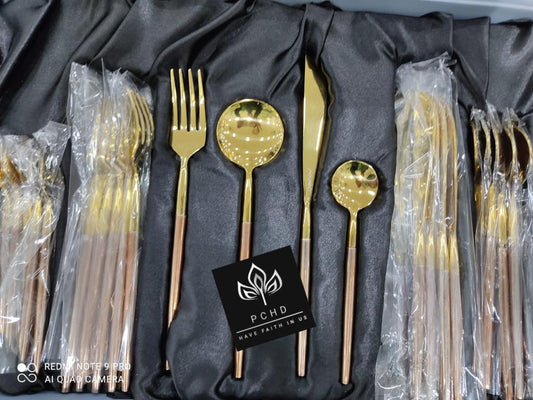 PC Home Decor | Copper Dinning cutlery set