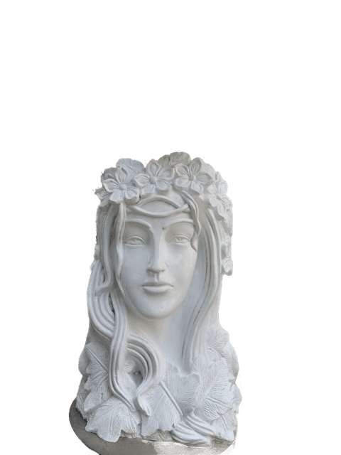 PC Home Decor | Medium Polyresin White Lady Face Planter, White