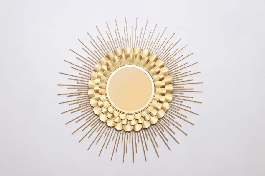 PC Home Decor | Small Golden Sun Beam Mirror, Gold