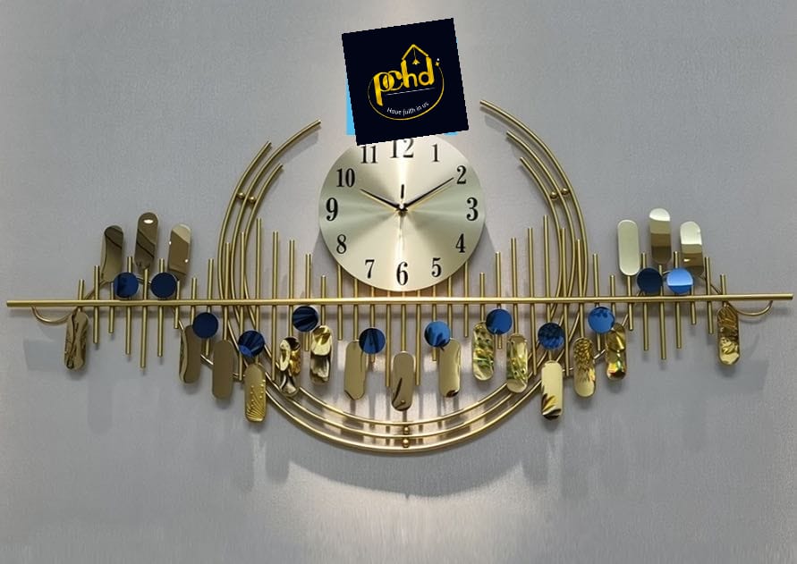 PC Home Decor | Gold Metal Wall Clock, Gold