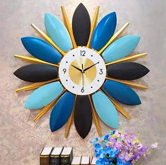 PC Home Decor | Small Metal Wall Clock , Blue and Yellow