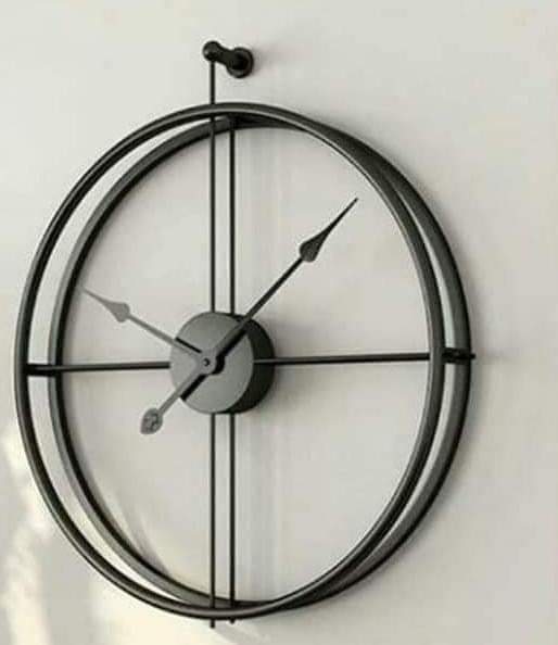 PC Home Decor | Black Double Pipe Clock, Black