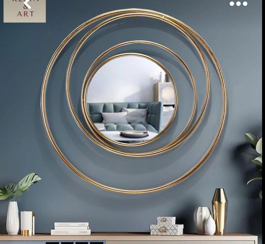 PC Home Decor | Medium Sun Ring Wall Mirror Decor, Gold