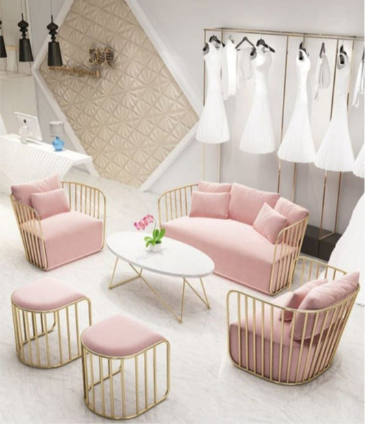 PC Home Decor | Pink Sofa Set With Centre Table