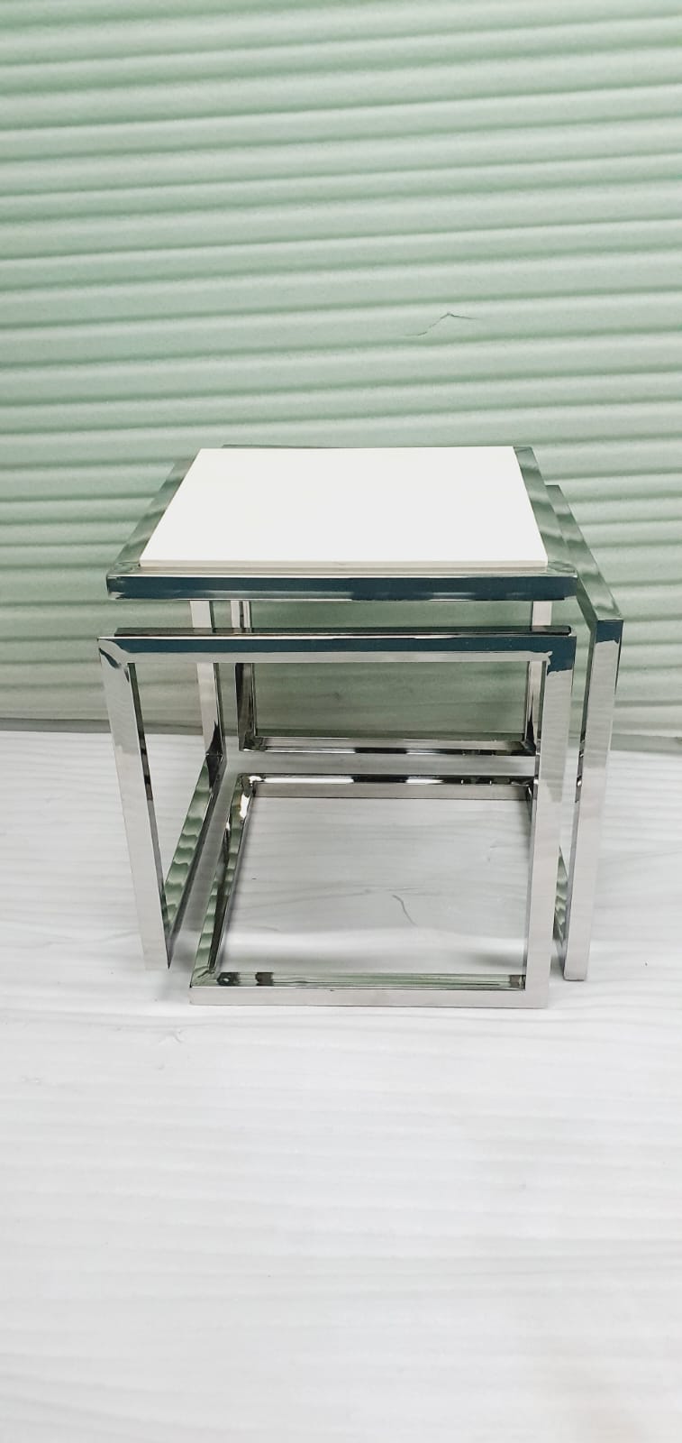 Cube Stainless Steel Side Table