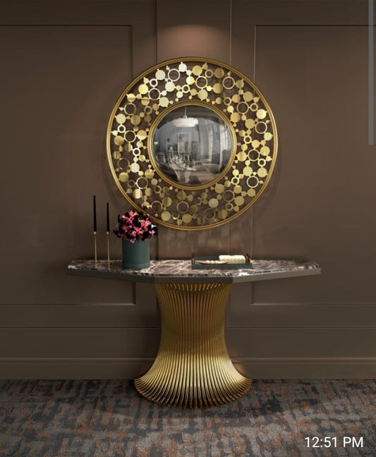 Stylish Console Table With Mirror Combo