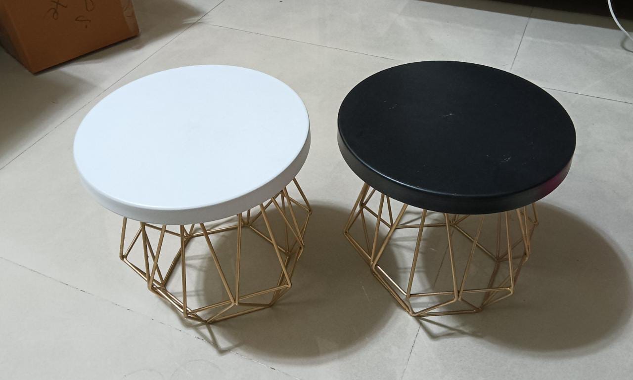 PC Home Decor | Set of 2 Geometric Shape Cake Stand, black and White