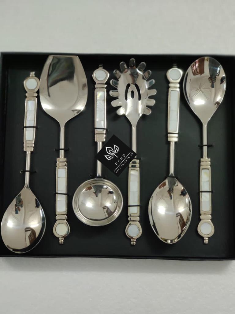 Classic Design Mother of pearl Serving Spoons( Set of 6pcs)