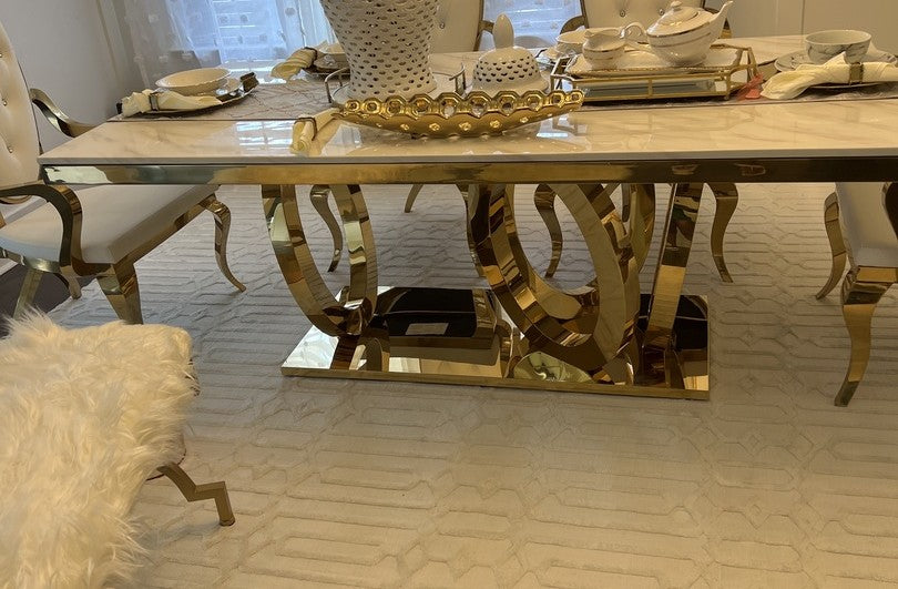 Elegant Dinning Table | Stainless steel frame