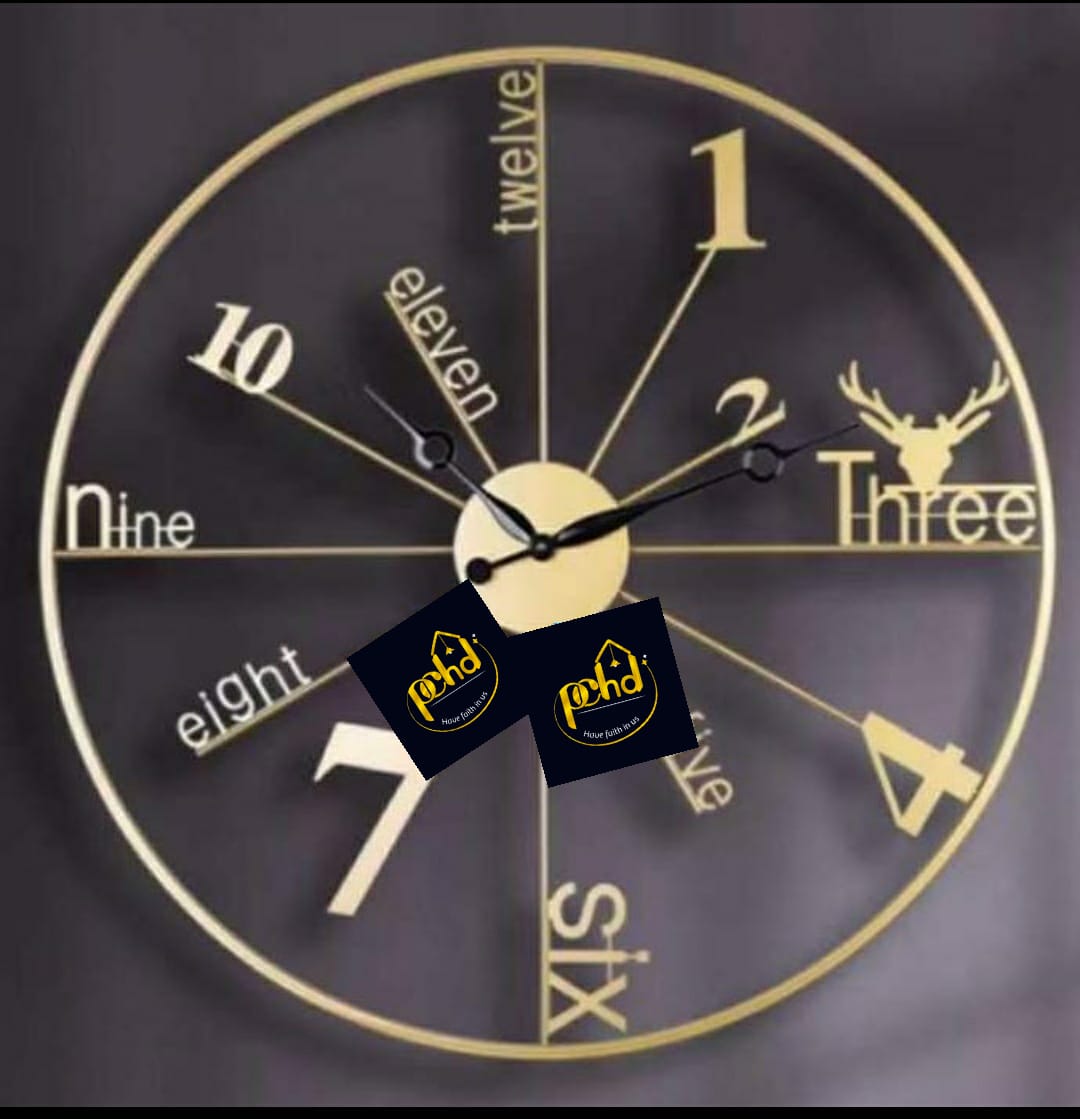 PC Home Decor | Large Hollow Metal Wall Clock, Gold