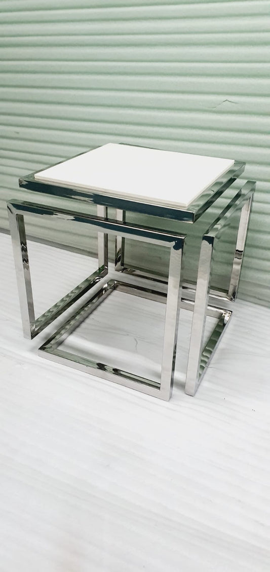 Cube Stainless Steel Side Table