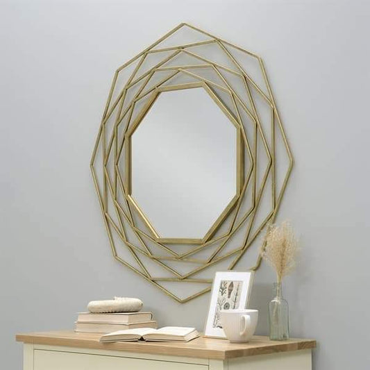 PC Home Decor | Medium Octagon Shape Mirror, Gold