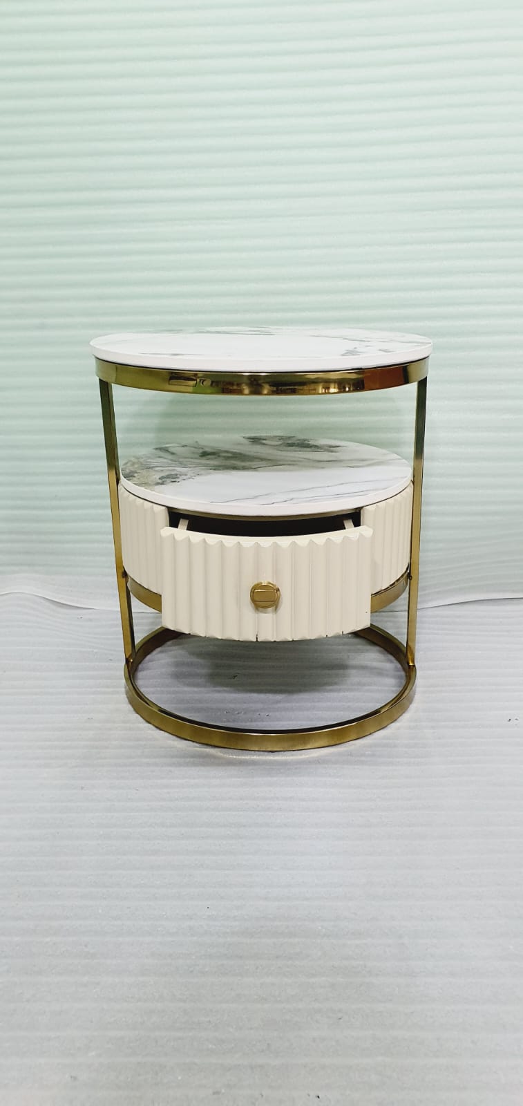 Stainless Steel Side Table With Storage