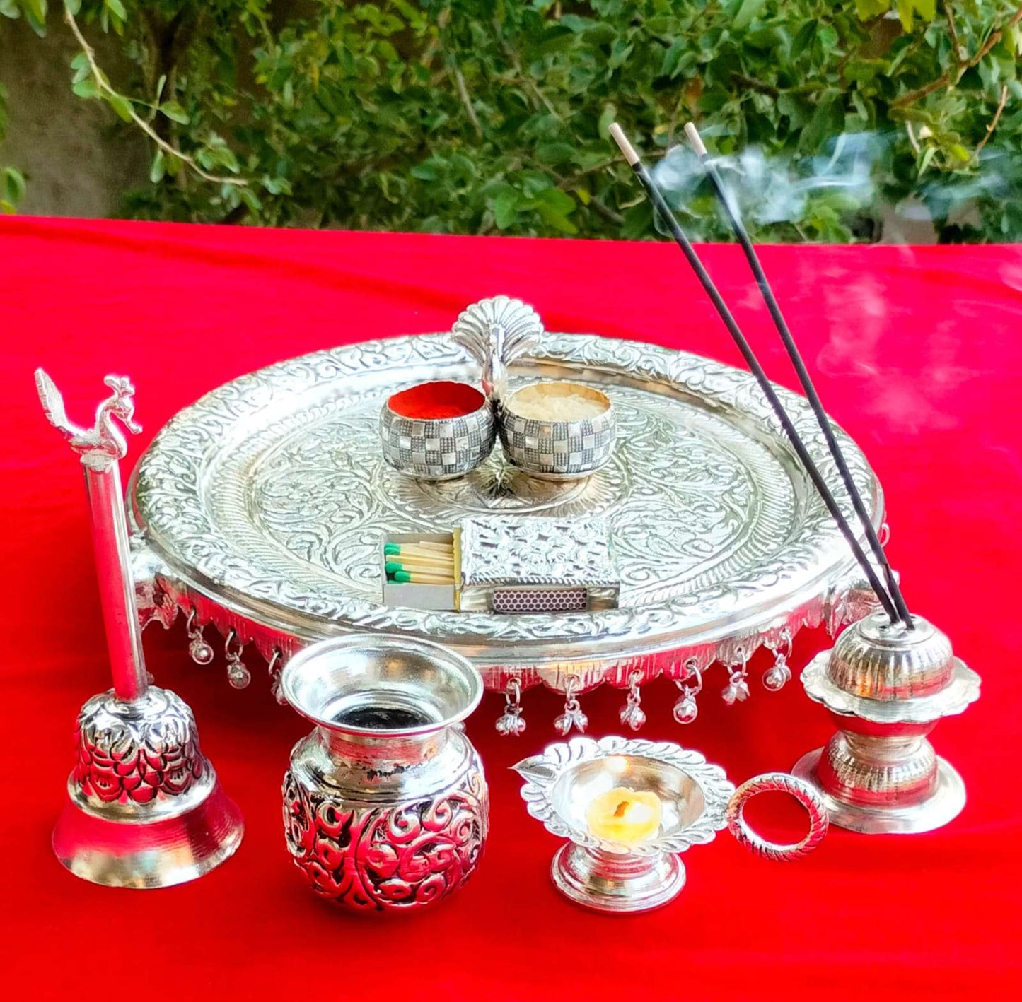 Trunk Pooja Thali- Divine Elegance for Spiritual Rituals