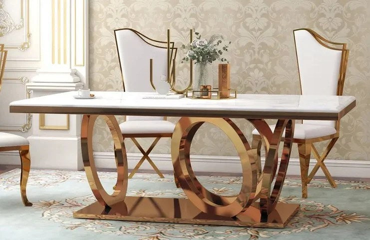 Elegant Dinning Table | Stainless steel frame