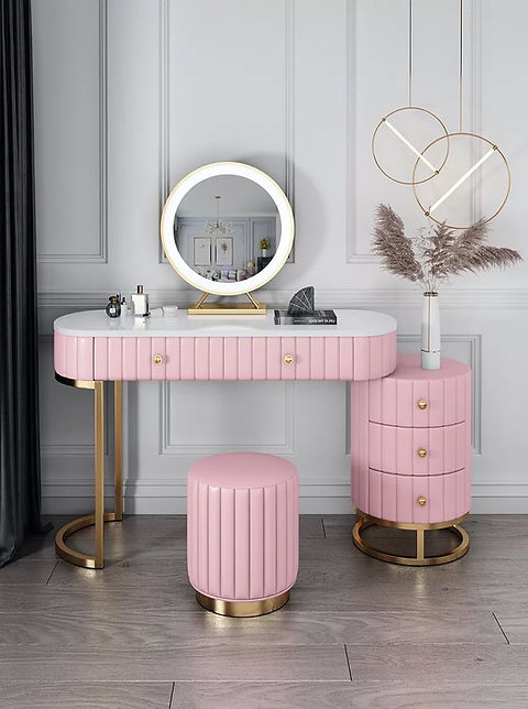 dressing table with mirror pink 46" Vanity Desk with Mirror and Lights with 3 Light Modes, 11 Drawers Makeup Vanity Desk with Glass Top, Dressing Table with Large Mirror,Pink