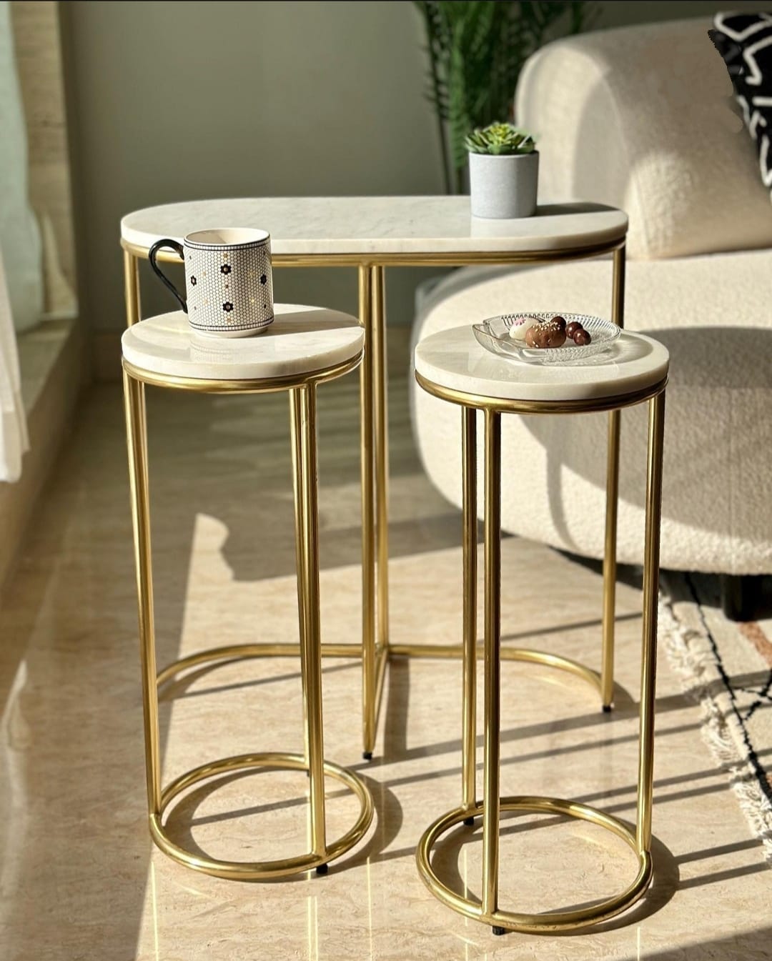 Unique Design Side Table With stools Combo