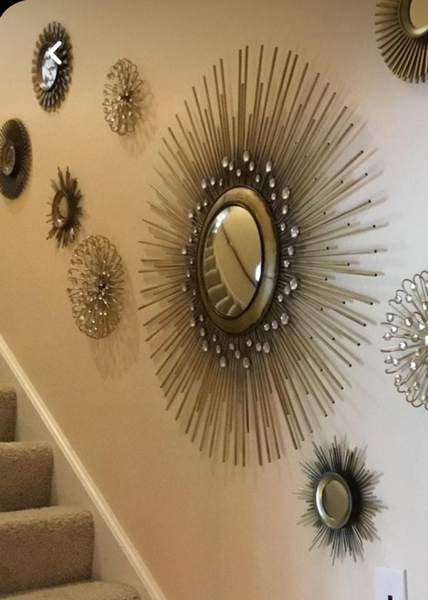 PC Home Decor | Sun Rays Mirror Wall Art, Gold – PC HOME DECOR