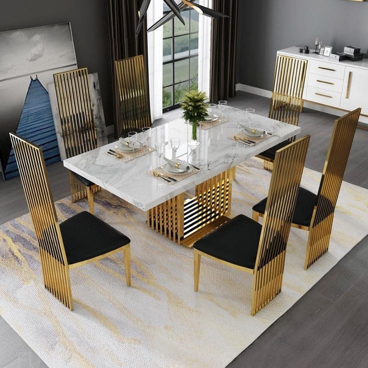 Modern Dinning Table With 6 Chairs