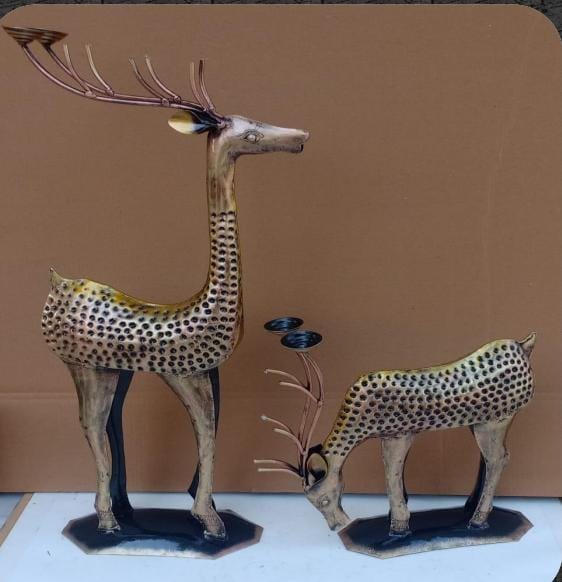 PC Home Decor | Set of 2 Reindeer Table Light, Gold