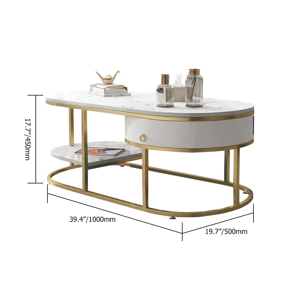 Modern Marble Coffee Table With Drawer