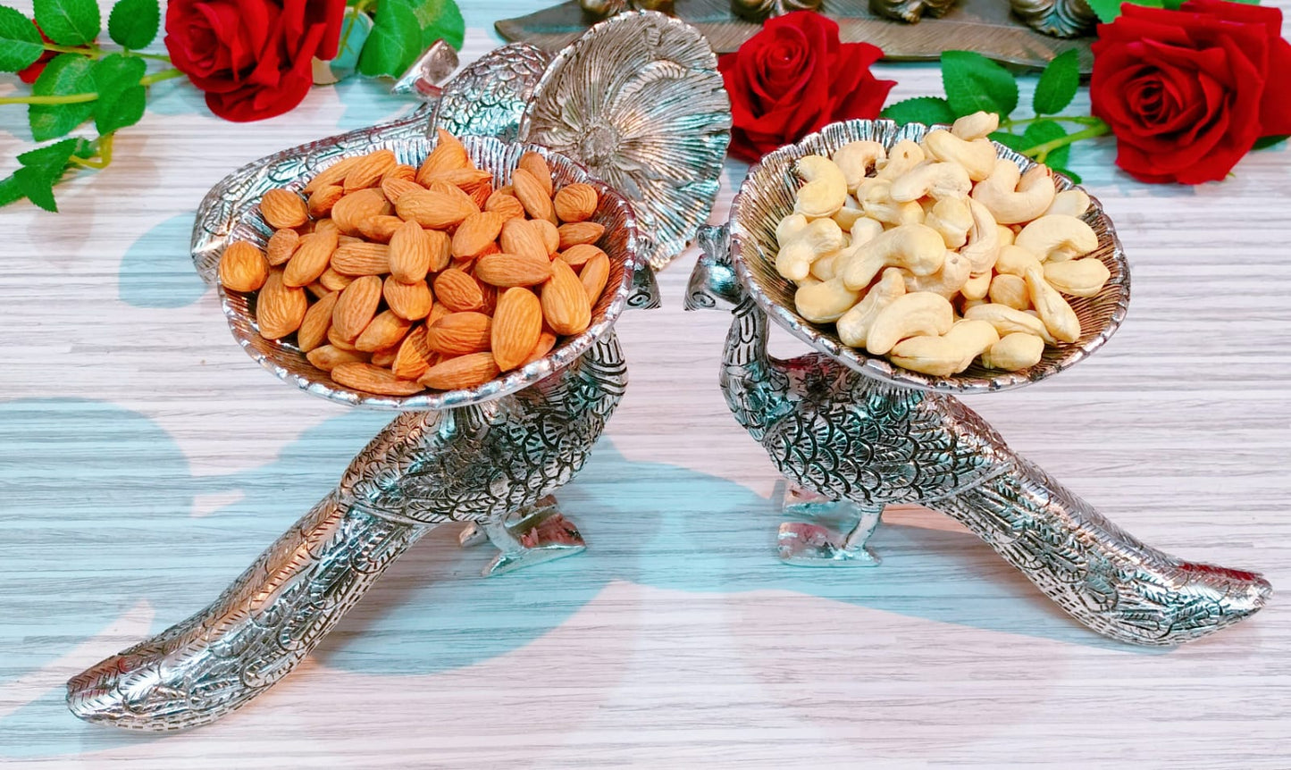 German Silver Dryfruit Bowl Set- Elegant Presentation