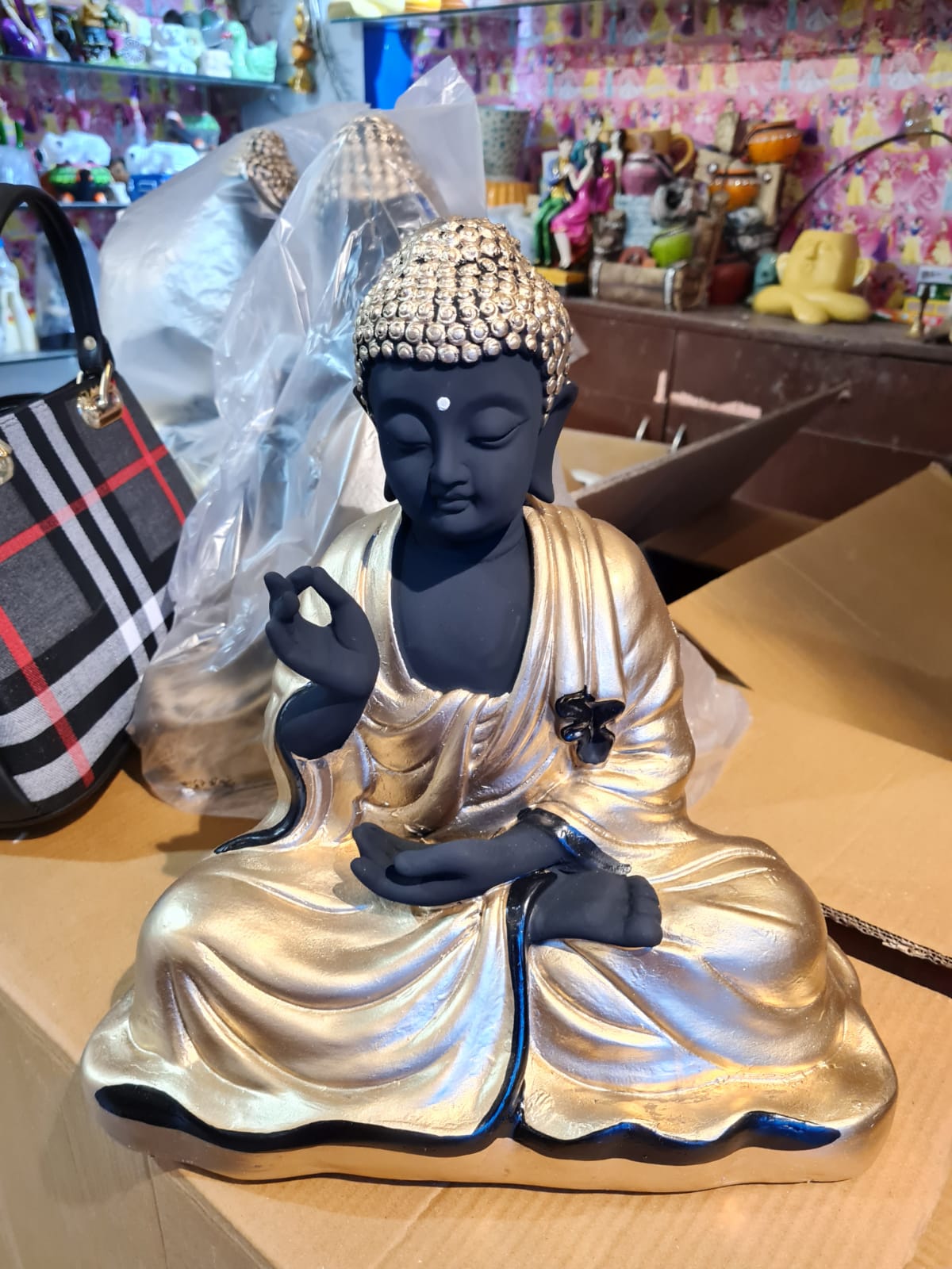 PC Home Decor | Small Buddha Statue, Gold and Black