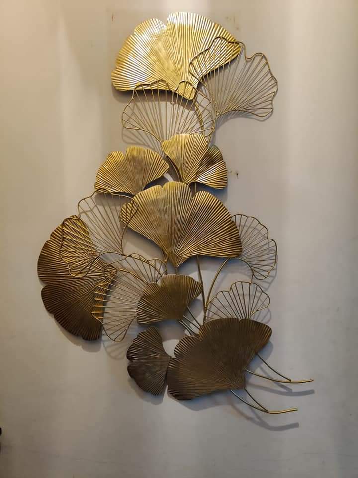 Ginkgo Golden And White Leaves Metal Wall Decor Art