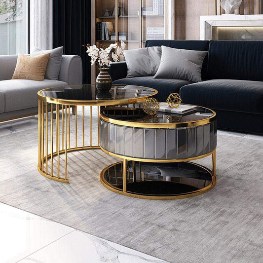 Round Black Gold Table