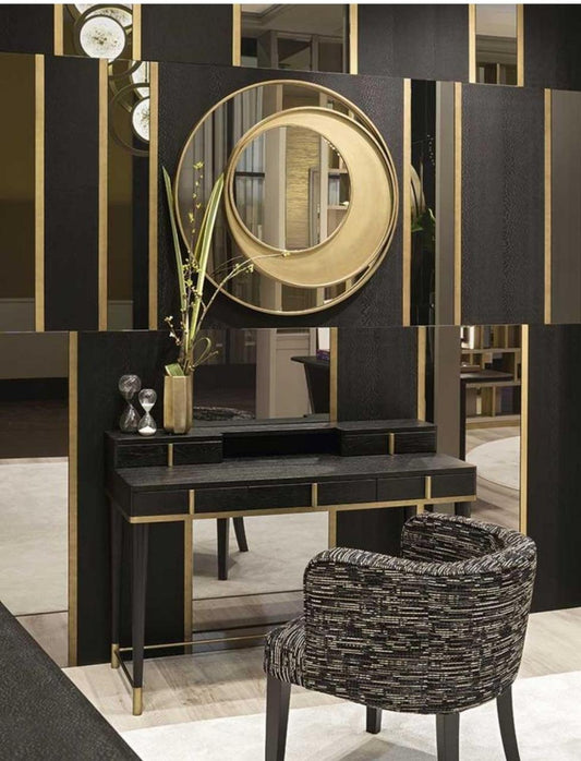 PC Home Decor | Urban Metal Glass Designer Wall Mirror, Gold