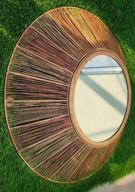 PC Home Decor | Brass Convex Mirror, Bronze