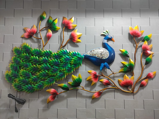 Pakshiraj Wall Art Decor With LED Light | Exotic Creation Peacock Wall Decor