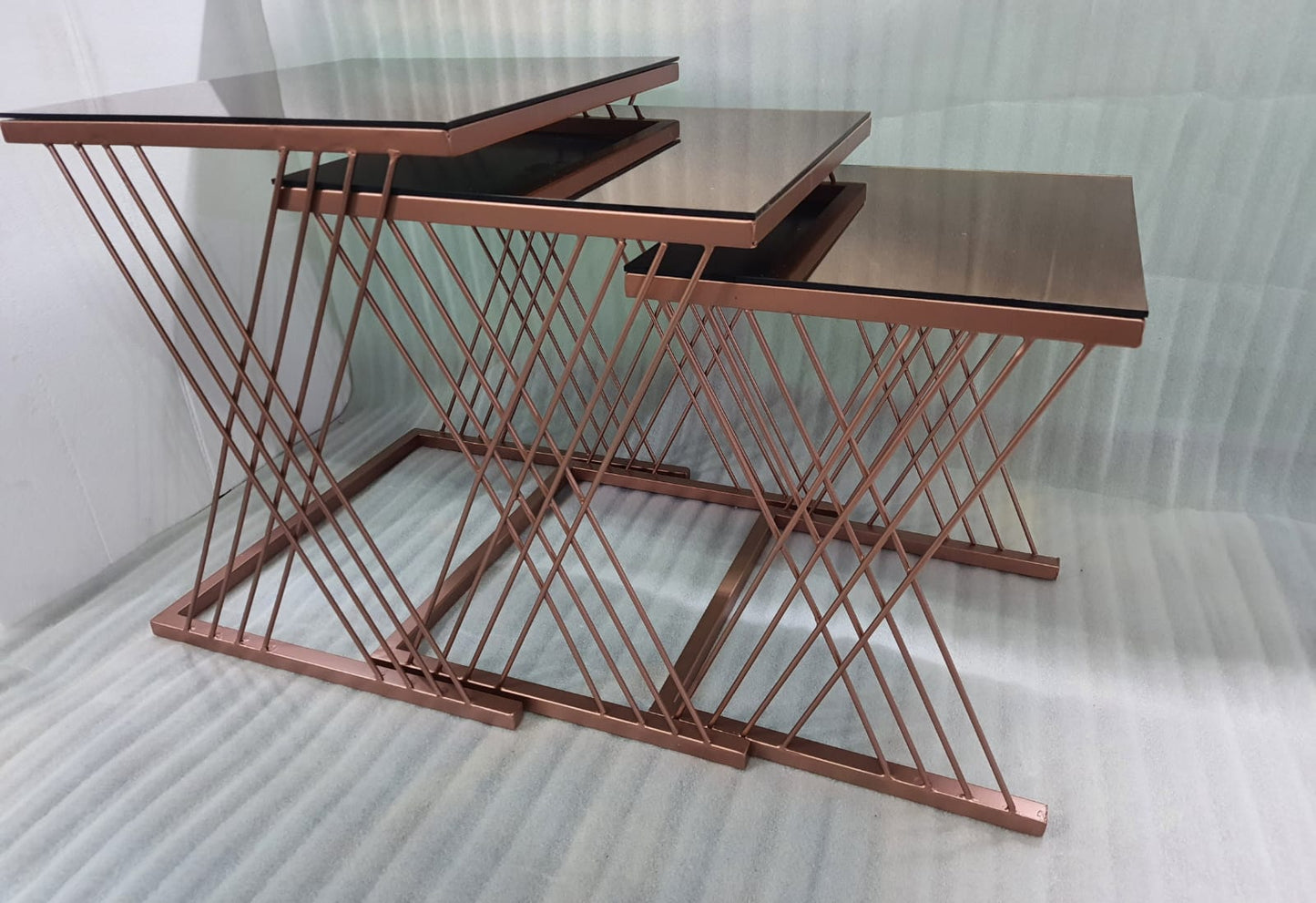 PC Home Decor | Set of 3 Nesting Table, Rose Gold