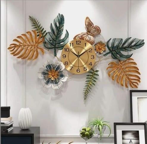 PC Home Decor |Leaf Metal Wall Clock