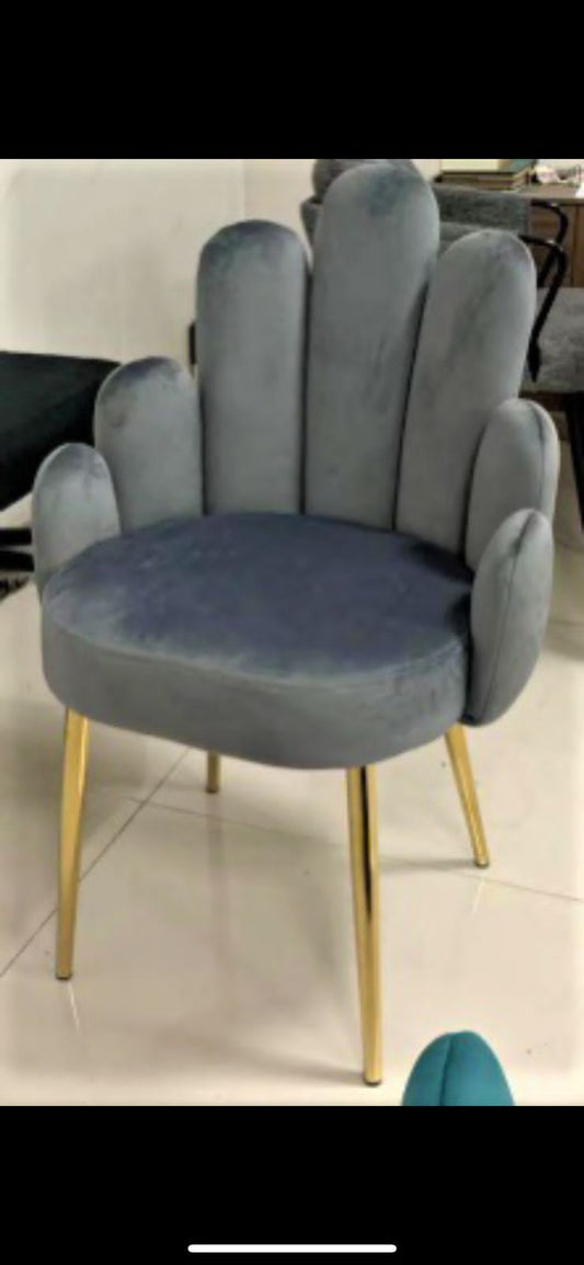 PC Home Decor | Metal Finger Pattern Chair, Grey
