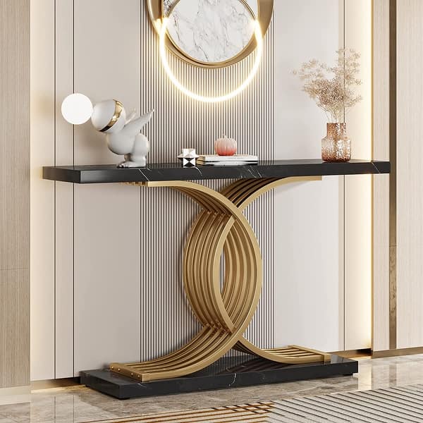 Metal Console Table,Black