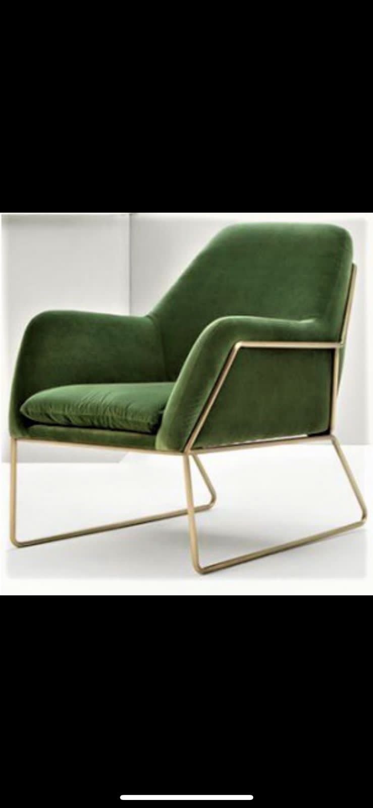 PC Home Decor | Metal Venice Sofa Chair, Green and Gold