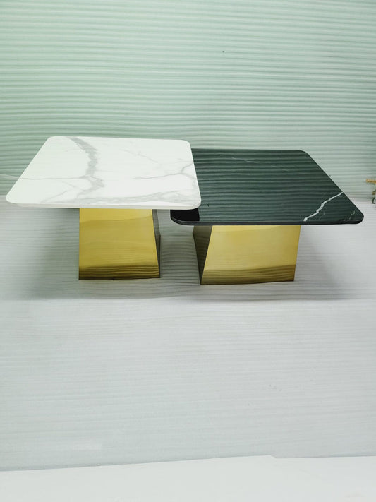 Pop-Star Square Nesting Centre Table With Marble Stone