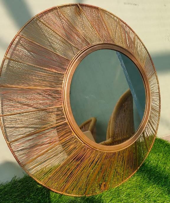 PC Home Decor | Brass Convex Mirror, Bronze