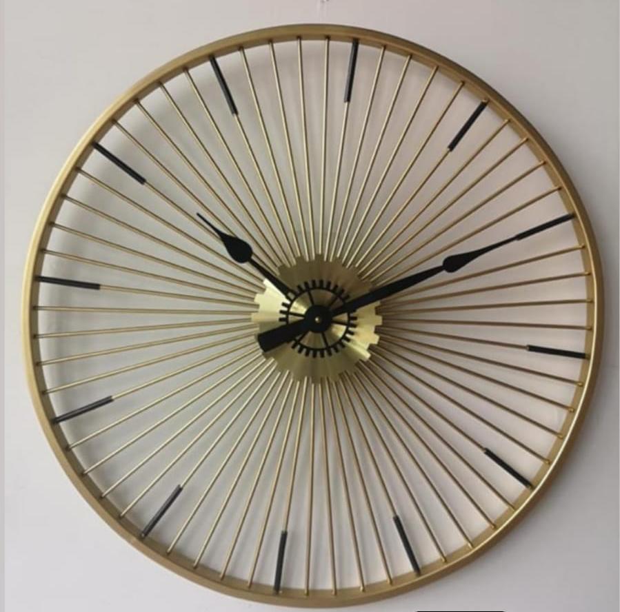 Golden Metal Wall Clock