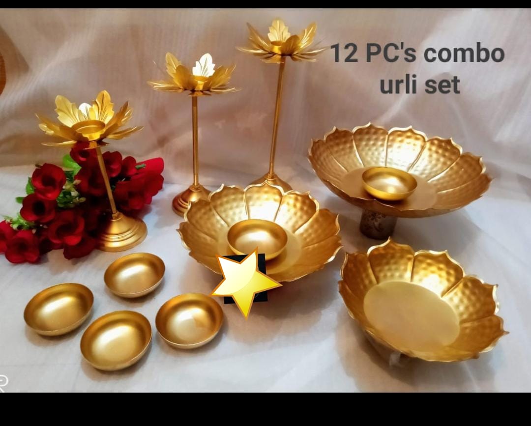 PC Home Decor | Urli Set Combo, Gold