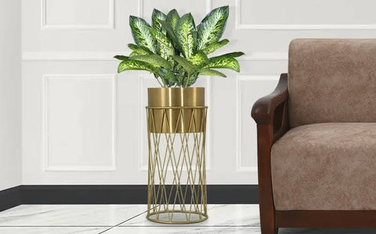 Brass Plating Metal Planter Stand