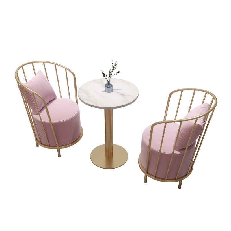 PC Home Decor | Set of 3 Leisure Caffee Restaurant Set, Pink and Gold