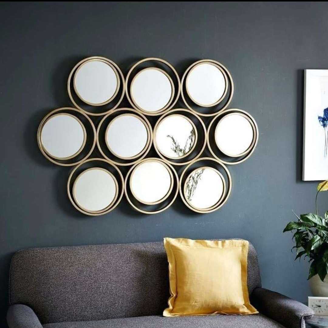 PC Home Decor | Multiple Mini Mirror Wall Art, Gold